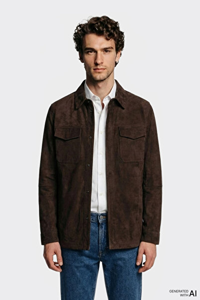 Elle Shoes Kahve Deri Erkek Ceket