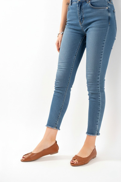 Deripabuc Hakiki Deri Taba Kadın Deri Babet Dp58-6069