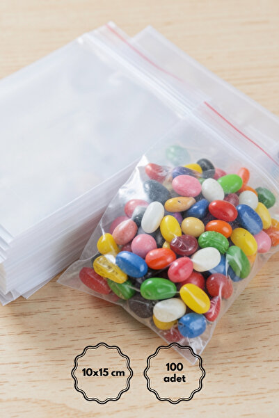 Bimotif Bantlı Şeffaf Opp Poşet, 10x15 Cm, 100 Adet