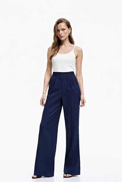 HAKKE Likralı Cırt Kapama Cepli Palazzo PANTOLON