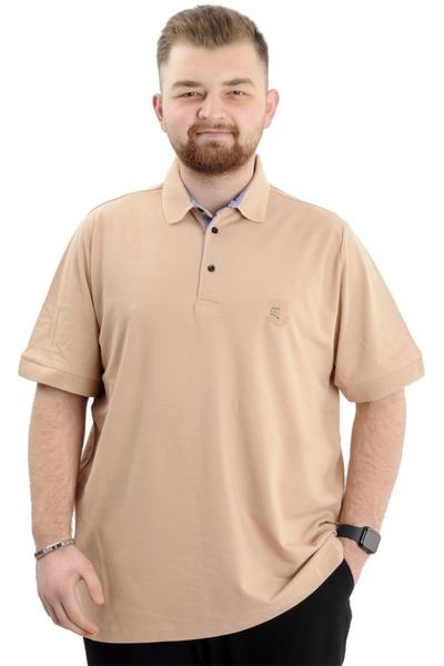 ModeXL Tricou pentru bărbați Mode XL, mărime Battal, cu guler polo, brodat, c...