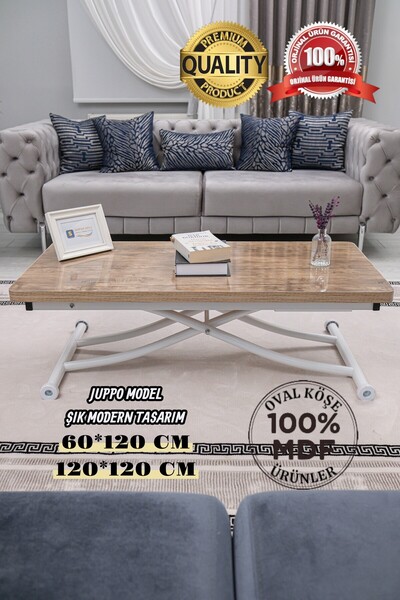 SEHPAM AKILLI Akıllı Sehpa Juppo Üst Tabla Mdf Antiklayt Oval Köşe Alt Beyaz ...