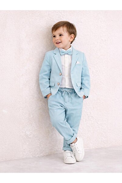 Concept. طقم مكون من 4 قطع مع ربطة عنق وسترة للأطفال من عمر 2-5 سنوات - أزرق ...