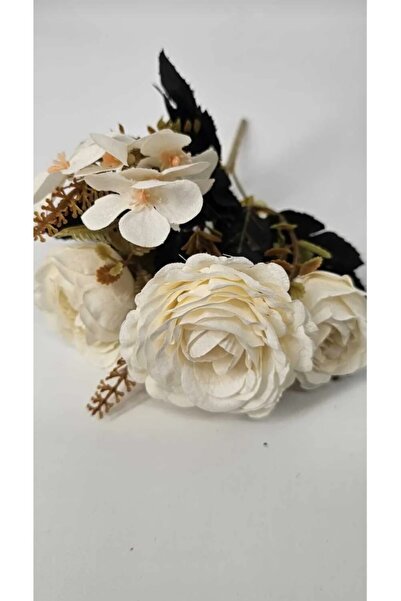 yapay çiçek evi Buchet de trandafiri artificiale cu frunze de kaki, nuanțe de...