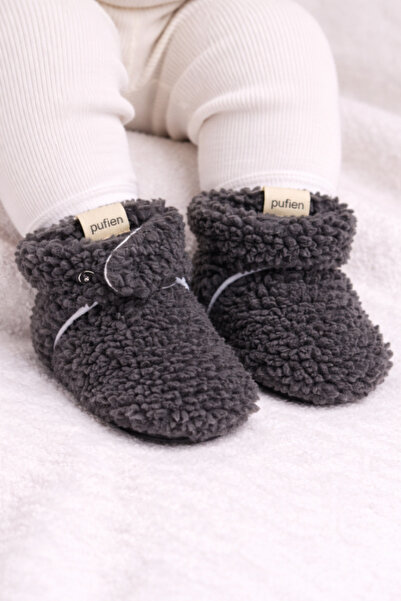 pufien Kaydırmaz Tabanlı Bebek Pandufu – Peluş Ve Terletmez Organik Pamuk Ast...