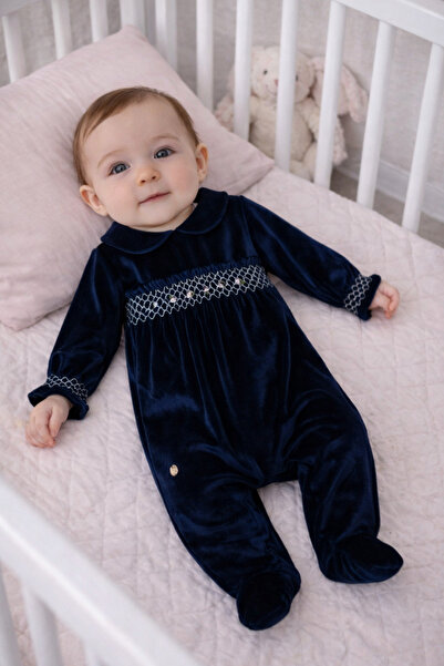 Babydola 0-12 Ay Çiçekli Nakışlı Kadife Patikli Kız Bebek Bayramlık Hediyelik...