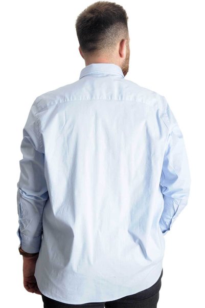 ModeXL قميص رجالي كلاسيكي كبير الحجم من مود XL مع جيوب من الليكرا 20350 أزرق