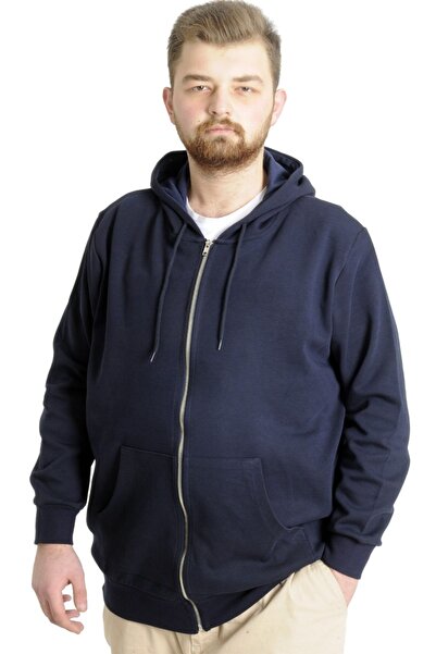 ModeXL Cardigan pentru bărbați Mode XL, cu fermoar, Steel Interlock 21600, bl...