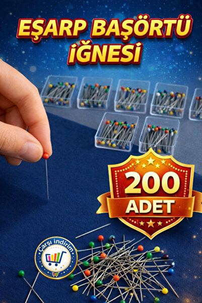 nistabolje 4 Kutu(200 ADET)Tesettür Renkli Eşarp İğnesi Başörtü İğnesi Türban...