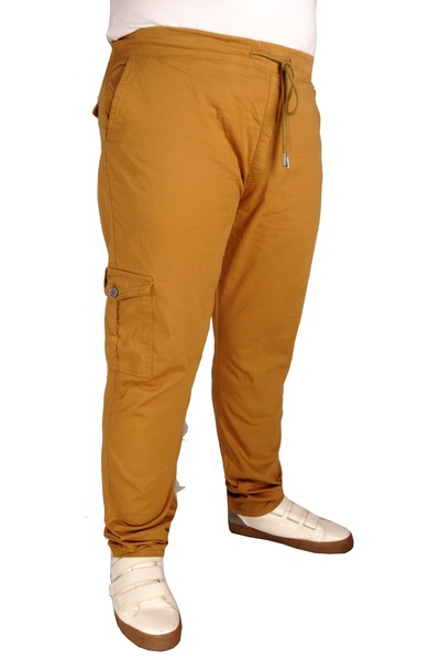 ModeXL Mode XL Large Size Trousers Linen Cargo Jogger Milano 21912 Taba