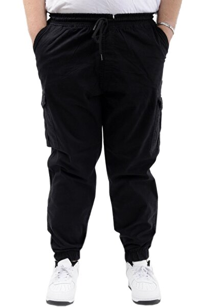 ModeXL Mode XL Pantaloni cargo jogger din in pentru bărbați Valencia 21911 Negru