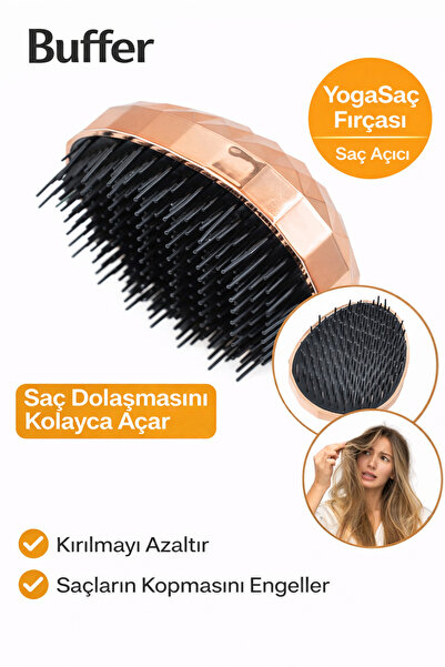Buffer Rose Gold Saç Düzleştirici Tarak Geniş Aralıklı her Saç Tipine Uygun F...