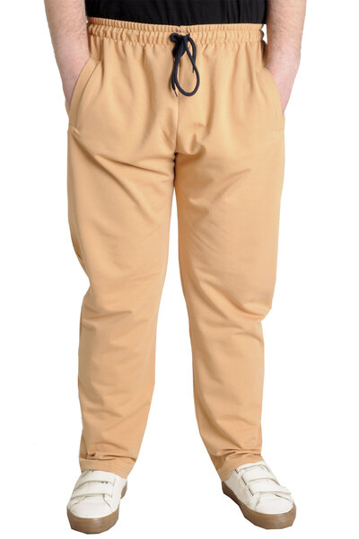 ModeXL Mode XL Large Size Ανδρικό Φούτερ Classic 2 Σχοινί 11100 Μπεζ