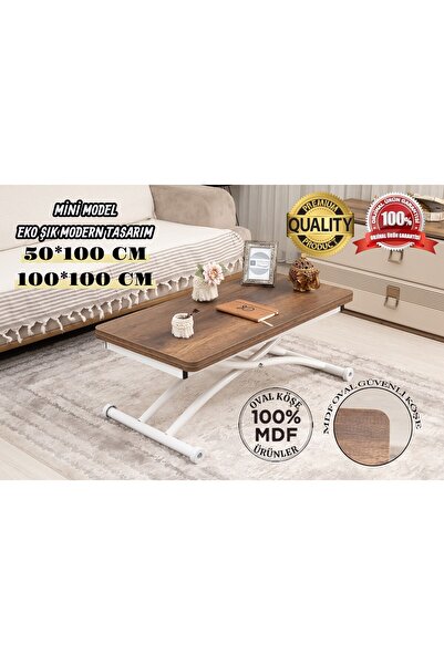 SEHPAM AKILLI Mini Juppo Üst Tabla Mdf Barok Koyu Ceviz Oval Köşe Alt Ayak Be...