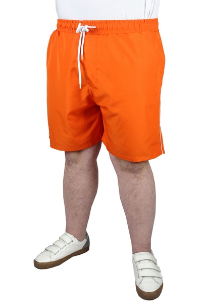 ModeXL Fashion XL Large Size Swim Shorts White Line 21451 Orange