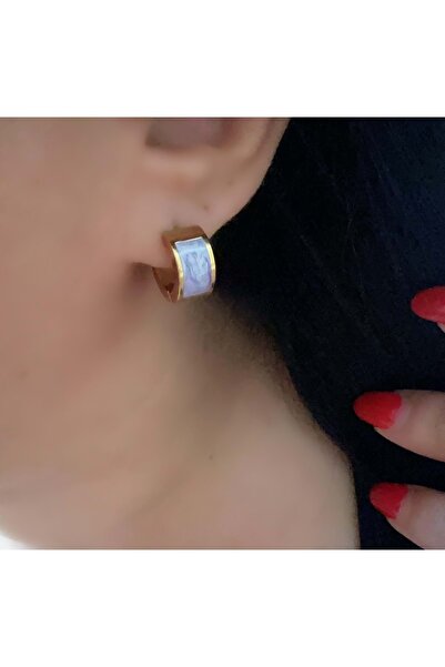 ACAR TAKI أقراط دائرية من الفولاذ المينيلي المينيمال - لون ذهبي ACR7872 - أرج...