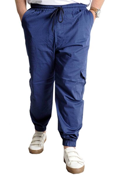 ModeXL بنطلون Mode XL مقاس كبير من الكتان Cargo Jogger 21911 نيلي