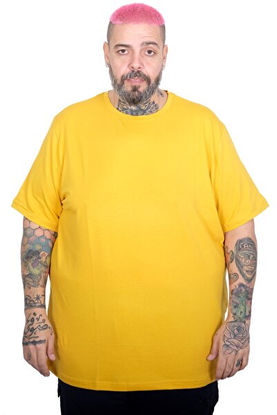 ModeXL تي شيرت Mode XL كبير الحجم من الليكرا برقبة دائرية 20149 بلون الخردل