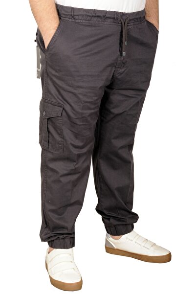 ModeXL Mode XL Μεγάλο Μέγεθος Λινό Cargo Jogger Valencia 21911 Ανθρακί