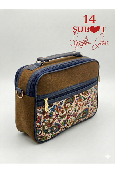 STAMBOUL Authentic Kilim Patterned Double Compartment Crossbody Shoulder Bag ...