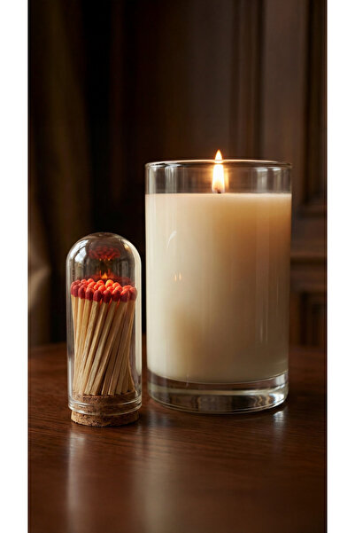 Decorative Matches in Glass Bottle with Cork Lid -40 Decorative Matches | Stylish and Minimal Matches Bottle