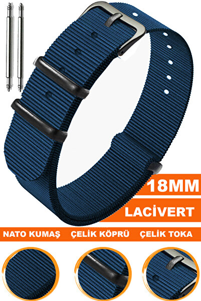 COBRA سوار ساعة Fossil-Welder-Casio-Seiko-Omega-Armani مقاس 18 ملم - نسيج نات...