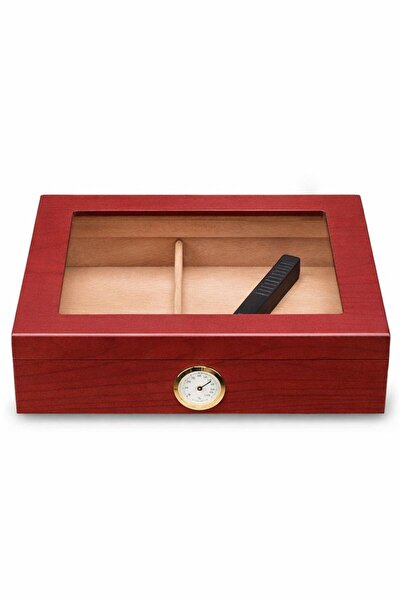 Falconetti Kırmızı Camlı Humidor Puro Kutusu rc06kr