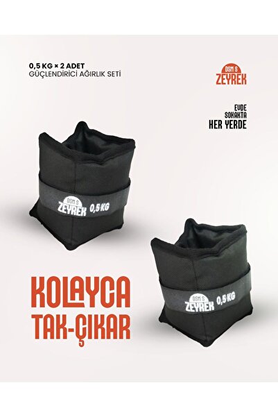 S ZEYREK 0.5 Kg × 2 Adet Toplam 1 Kg El Ayak Bilek Kas Güçlendiriçi Ağırlık S...