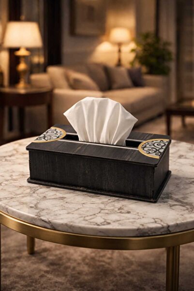 LAZORİAE علبة مناديل خشبية وبليكسي 8*12*22 سم