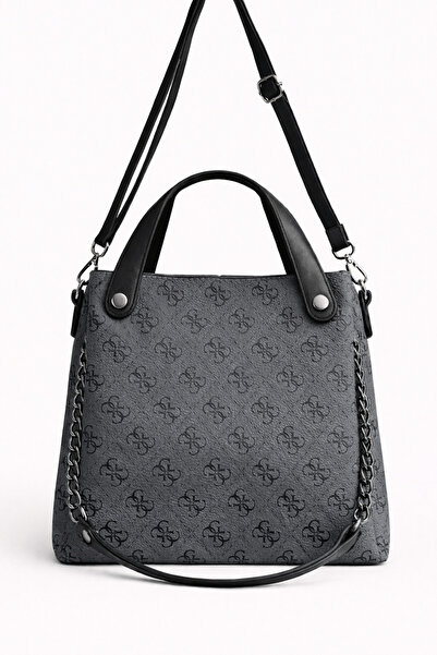 ZERVA QUEEN Monogram Desenli El Ve Omuz Çantası-Logolu Şık Ve Klasik Günlük O...