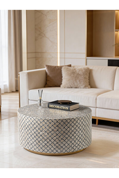 Lisso Maris Orta Sehpa Kaplama El işçiliği 90x90 H:45 Salon