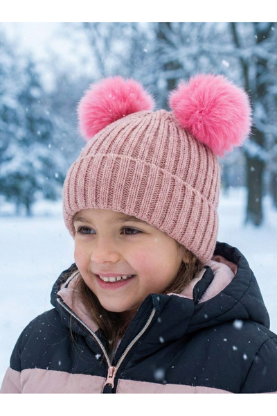 PIECE SIGNATURE Winter Beanie with Pom Pom for Women and Teens
