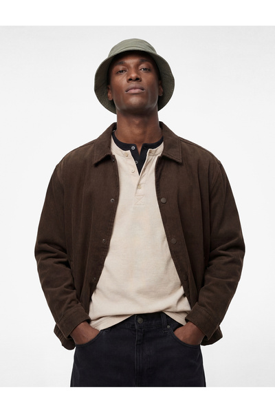 Koton Long Sleeve Cotton Shirt Collar Pocket Buttoned Oversized Jean Jacket