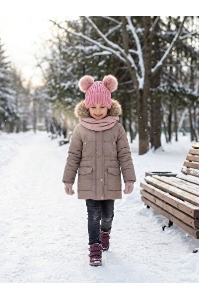 PIECE SIGNATURE Beretă de iarnă cu pompon pentru femei și adolescenți