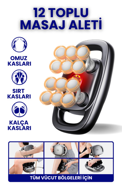 Enshall 12 Top Başlıklı Geliştirilmiş Derin Doku Kas Gevşetici Tüm Vücut Masa...