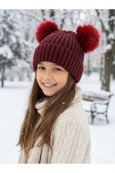 PIECE SIGNATURE Winter Beanie with Pom Pom for Women and Teens