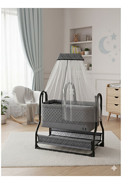 Hobbys Lüx Bebek Beşiği Nenni Silinebilir Portatif Sallanır Beşik+ Bebek Titr...