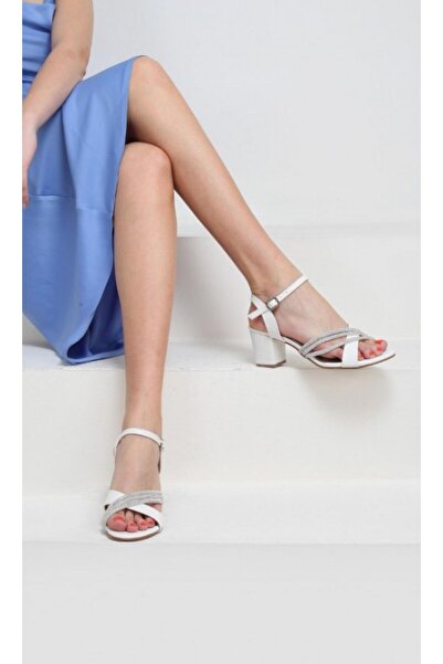 37Numara SANDALE DE DAMA CU TACON MARE NUMAR 41-42-43-44- CU PIatra ALBA