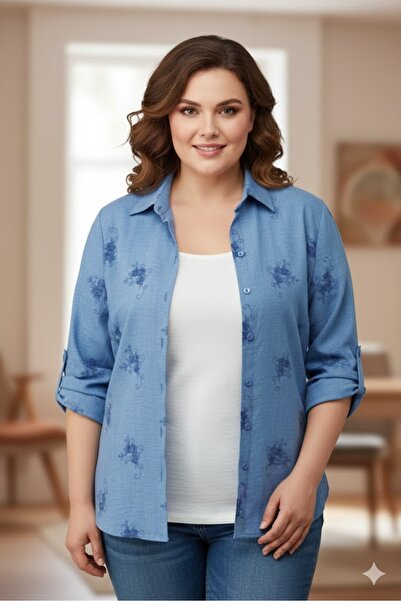 elma abone Plus Size Women's Linen Tank Top Shirt