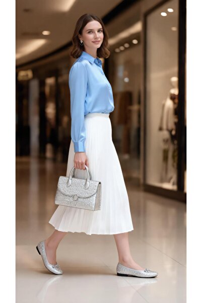 37Numara Balerini argintii marime mare 41-42-43-44 Pantofi