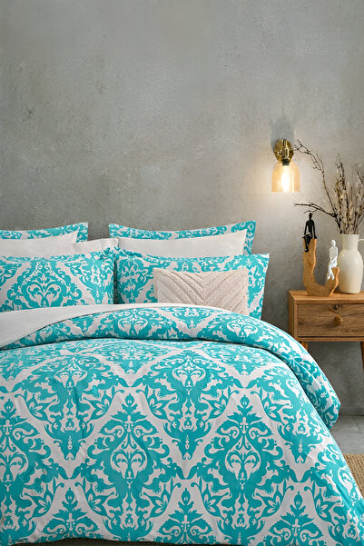 İQON DAMASCOO Mint - طقم غطاء لحاف مطاطي مزدوج