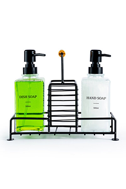 safestore 2 τεμαχίων μεταλλική βάση και λαβή Γυάλινο υγρό σαπούνι και δοσομετ...