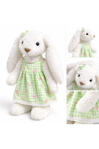 HALLEY ELBİSELİ BEYAZ TAVŞAN PELUŞ OYUNCAK 45 CM