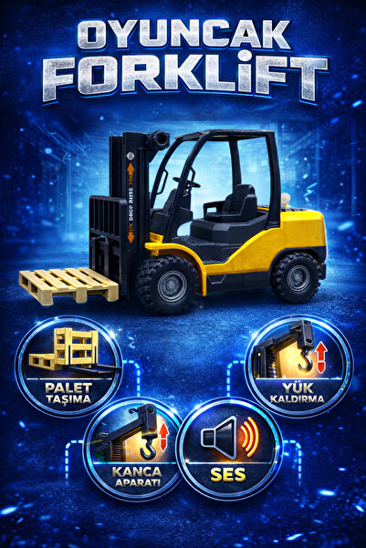 YILDIRIM OYUNCAK İnşaat Sesli Işıklı Kancalı Palet Aksesuarlı Ful Fonksiyonlu...