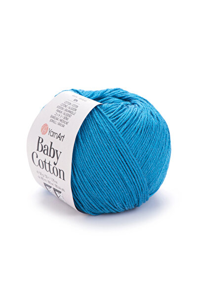 Yarnart قطن الطفل - خيط محبوك يدويًا للأطفال Cyan-458