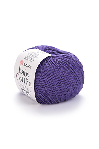 Yarnart قطن الطفل - خيط محبوك يدويًا للأطفال باللون الأرجواني-455