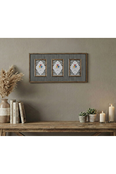 HANEM 3'lü 10x15 cm Fotoğraf Çerçevesi & Ahşap MDF 3'lü Kolaj