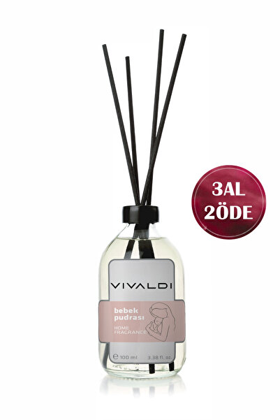 Vivaldi Home Bebek Pudrası Çubuklu Oda Kokusu 100 ml, Temiz ve Yumuşak Koku, ...
