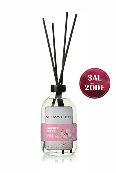 Vivaldi Home Sakura Çiçeği Çubuklu Oda Kokusu 100 ml, Kalıcı ve Doğal Çiçek A...
