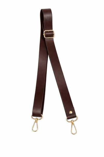 Adjustable Faux Leather Bag Hanger Length 140 Cm - Width 2.5 Cm - (coffee )